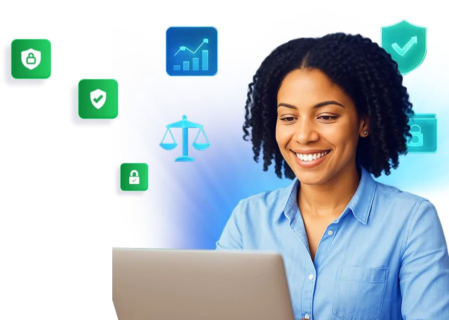Profesional gestionando la privacidad y seguridad de datos en whapi.chat
